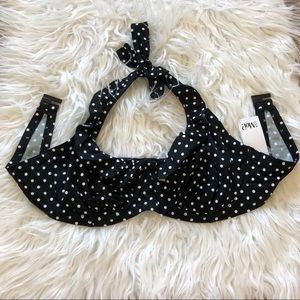 Polka Dot Ruffle Bikini Top
